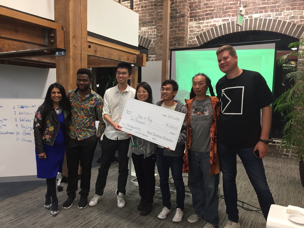 jwoods_57's tweet photo. Our World #Blockchain #Hackathon 2.0 was a super success! We had 4 workshops & 11 hack teams that competed for $20k+ in prizes and built #blockchain apps for #realusecases: #supplychain, #healthcare, #voting, #consumeradoption. Congrats to #ColdBlox #WellCoin #YayorNay #TryCrypto https://t.co/Jt3fQg9LlJ