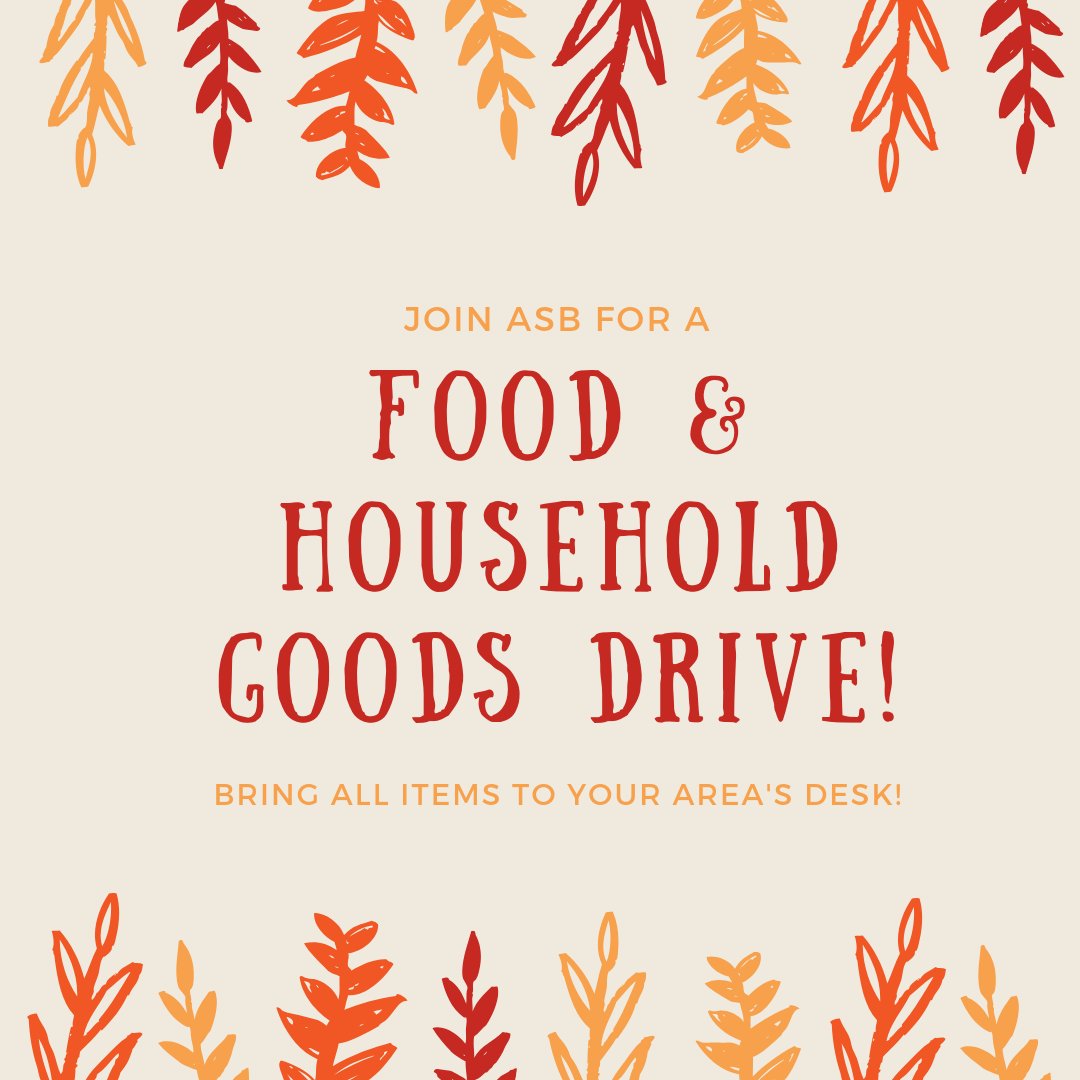 ASBOkstate's tweet image. Join ASB &amp;amp; OSU Housing for a food drive! Bring all items to your area desk! We're looking for canned food, peanut butter, canned protein, beans, nuts, pasta, toilet paper, toothbrushes/paste, shampoo, soap, feminine hygiene products, razors, etc. #fooddrive #service #ASB