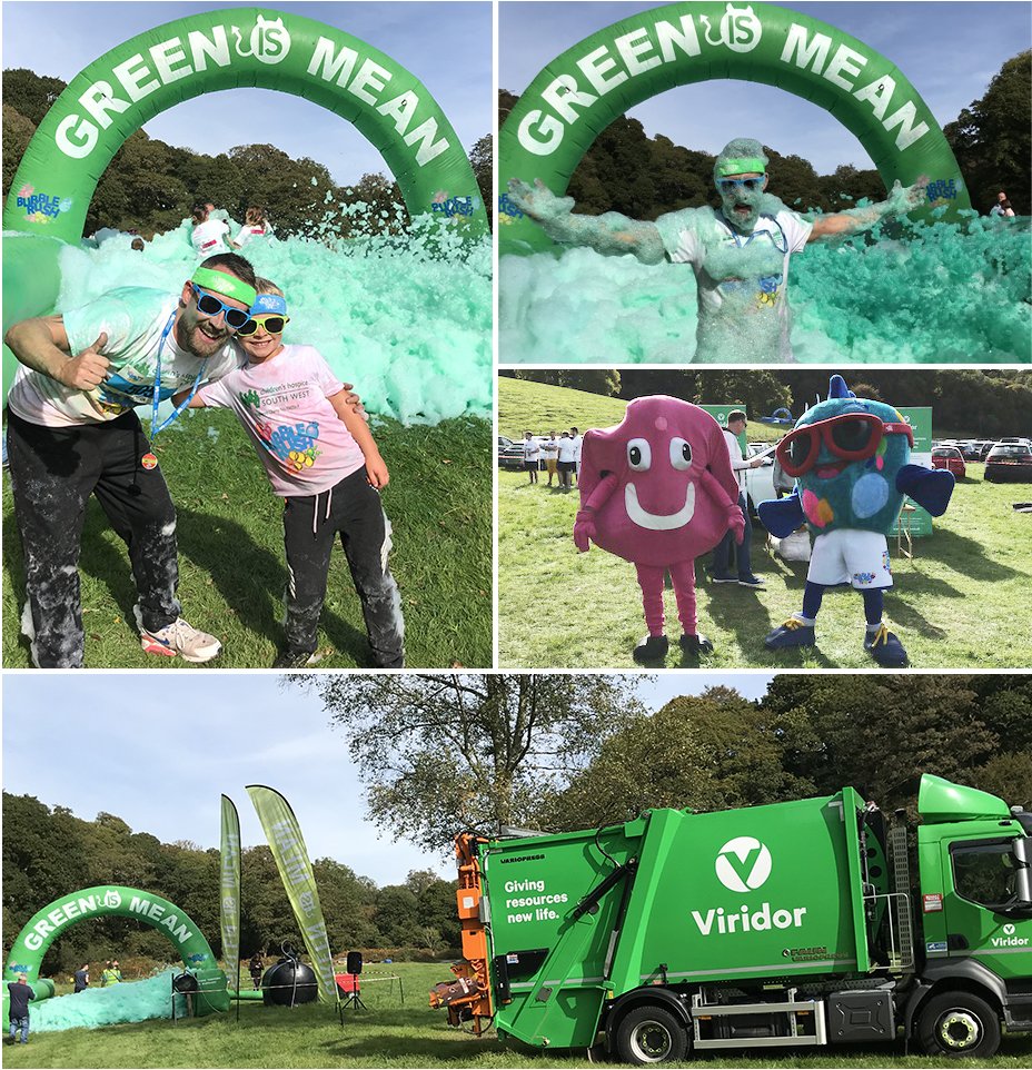 ViridorUK's tweet photo. Viridor were proud to be Silver Sponsors at the Bubble Rush Plymouth event on Sunday. We had tons of fun &amp; bubbles at the green bubble station and we'd like to thank everyone who took part and raised funds for charity. @CHSW  @bubblerush5k 🏃😂♻️ https://t.co/zNKDupgne3