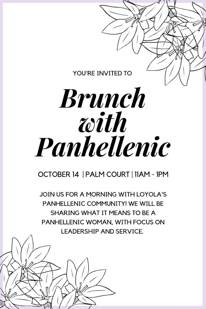 It’s time to Brunch with Panhellenic!!! Yes, that’s right! We want to brunch with YOU and share our leadership and service values. Will you be attending?! 🥐🥞🍳☕️