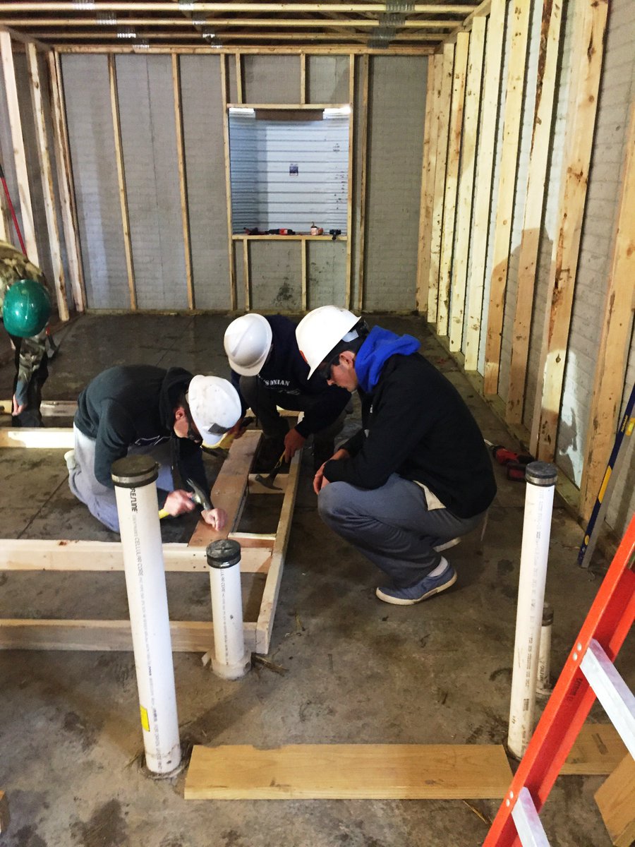 CreightonPrep's tweet photo. Prep Men for Others building a home during Habitat for Humanity's Fall Framing Frenzy on Saturday! @CP_Habitat @habitatomaha @jesuitschools @ArchOmaha https://t.co/8oZ5Osm9Bp