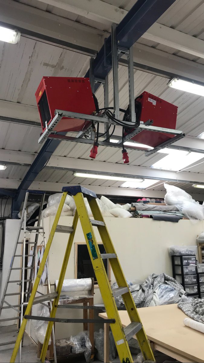 When these 3 Phase heaters arrived without the wall brackets promised team came up with a Unistrut answer; the heating will go on 👍☺️