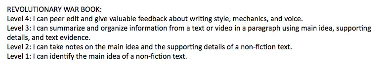 Working on drafting learning progressions to make our learning visible for our students! #Fourthgrade #Trinitylearns #setgoals #learningprogressions #independentlearners