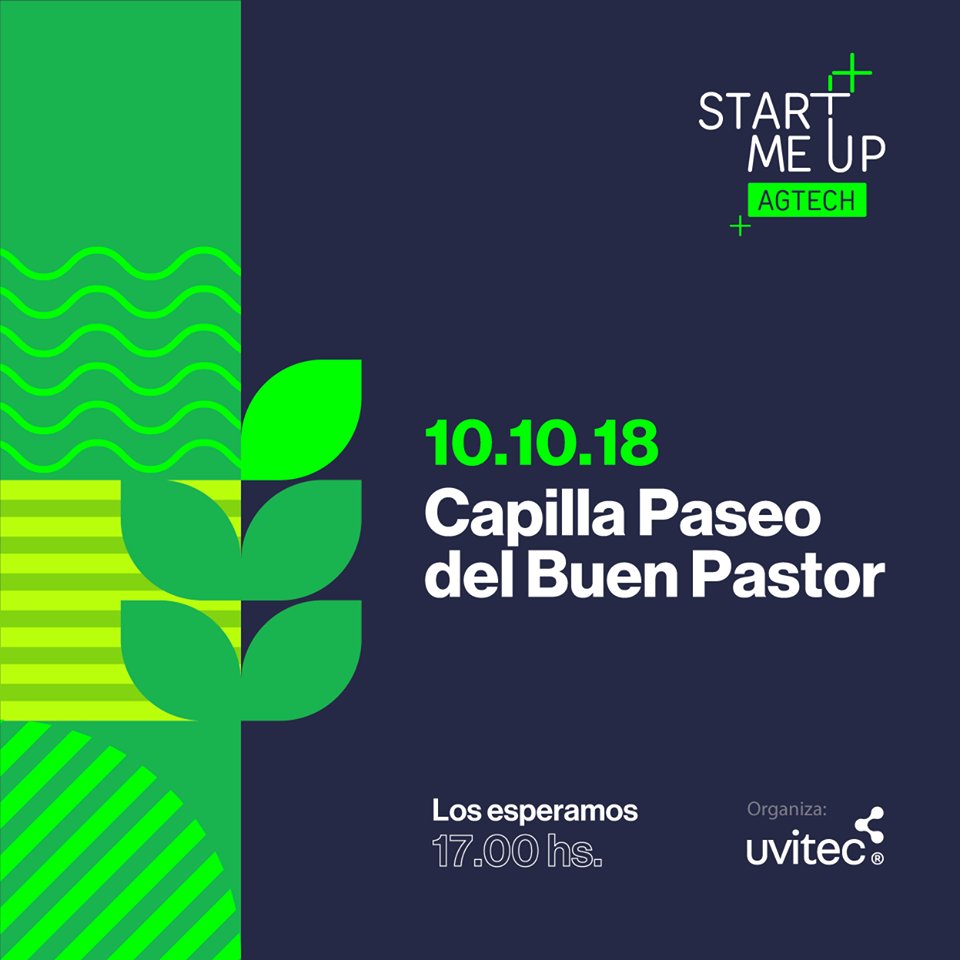 La #UBP te invita al #StartMeUp #Agtech organizado por <a href="/UVITEC/">Fundación UVITEC</a>! 
Miércoles 10 de octubre | Capilla Paseo del Buen Pastor |17.00 hs
¡Inscribite ya! bit.ly/inscripcionSMU
Más info en 👉 smup.com.ar