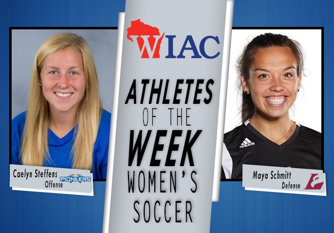 wiacsports's tweet photo. #WIACSOCCER | @uwp_pioneers Steffens &amp; @UWLAthletics Schmitt Named Athletes of the Week: https://t.co/rADNiwhHB8 #d3soc https://t.co/nzxsFi4wmO