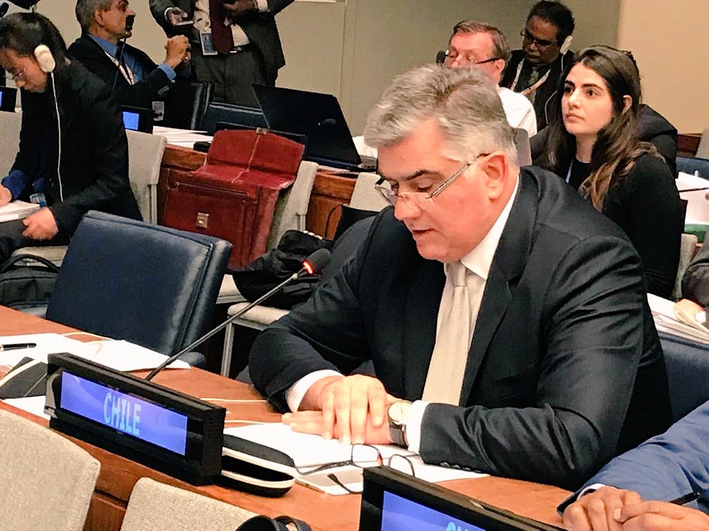 At the 1st Committee general debate, Chile 🇨🇱 reaffirms that international cooperation is essential to maintain free, open and secure cyberspace, based on an international regulation that preserves the rights of individuals and regulates the conduct of States.