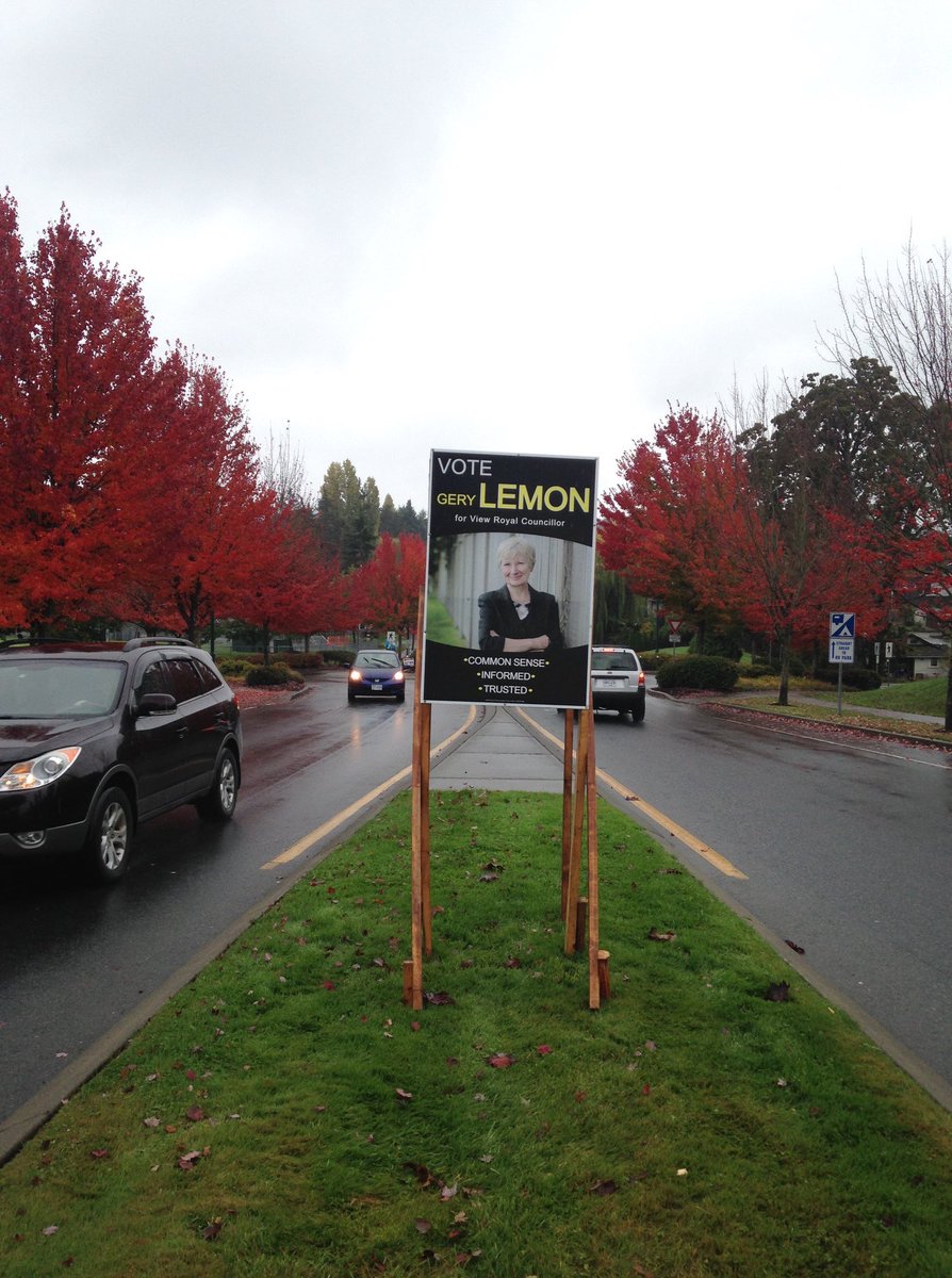 glemonade's tweet photo. Whichever direction you’re driving on Helmcken, there I am. #viewroyalelection #therightwoman #commonsense https://t.co/3g2WrQYYrK