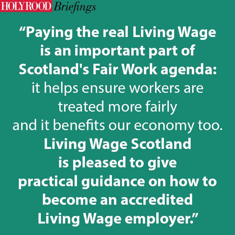 HolyroodEvents's tweet photo. A quote from Iain Russell, Living Wage Accreditation Officer @LivingWageScot who will provide delegates with practical guidance on how to become a #LivingWage employer at #FairWorkScot on 24 Oct - book your place here: https://t.co/Nn4sHilAIk https://t.co/WUzAYnk3sL