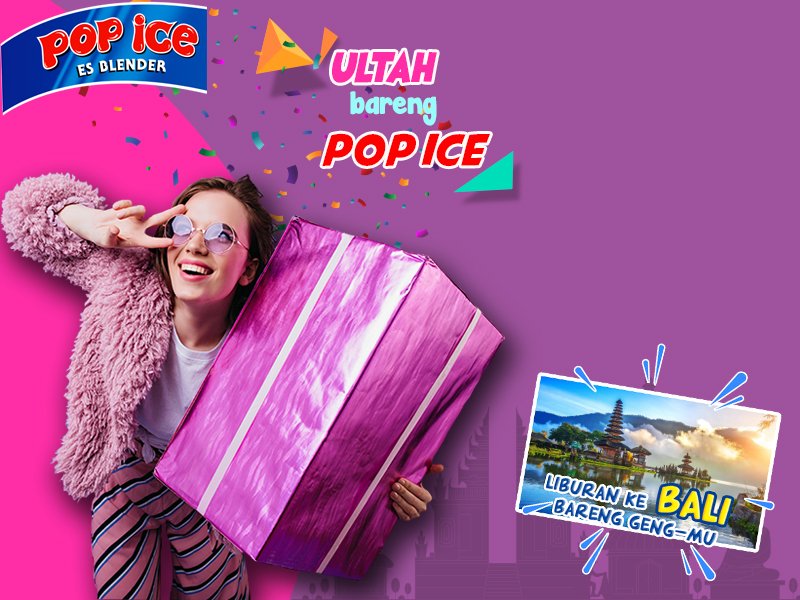 Siap-siap menyambut ulang tahun sahabatmu dengan #UltahBarengPopIce dan menangkan hadiah jalan-jalan ke Bali bareng geng kamu, kuy daftar sekarang juga! Klik disini: bit.ly/2OgAFUs