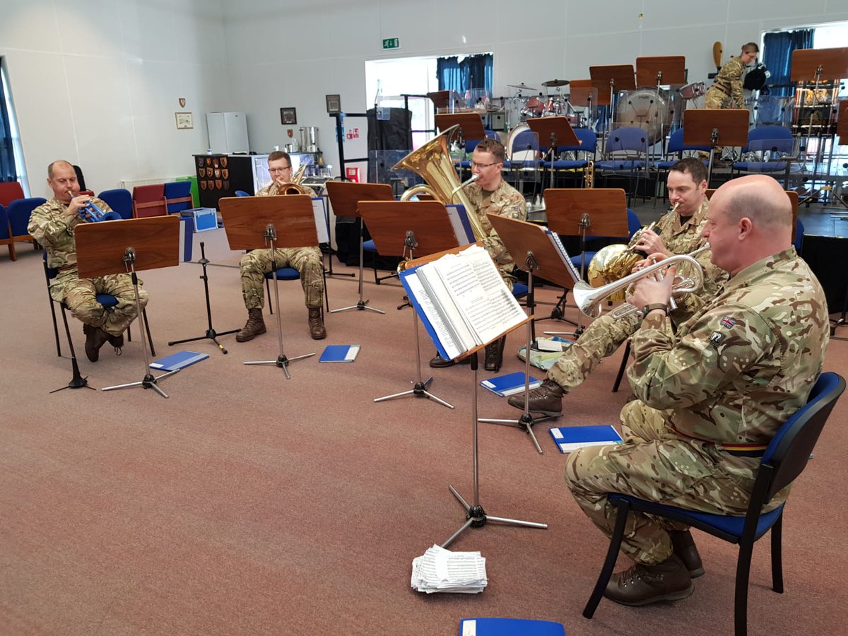 BAB_Tidworth's tweet photo. After a busy few weeks on the road we are back in the practice room today, but not for long because we are back changing the guard at Buckingham Palace tomorrow. Come along and see us #RABand #itpaystoplay #ukarmymusic #changingguard #Queensguard #Findwhereyoubelong #rehearsals https://t.co/ShgJjo5QyI