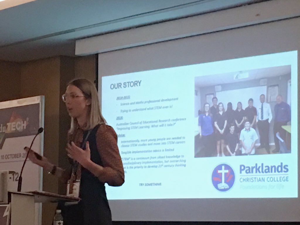 Such a privilege to share our Parklands #transdisciplinarystem story at #EduTECHAsia today, but also to hear what others are doing in this space too. STEM is stronger when we share.