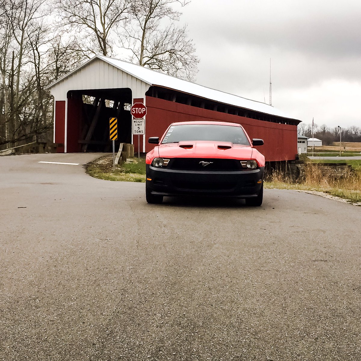 Nsharp1990's tweet photo. #coveredbridge shots are the best #FordMustang @ford @MotiveGear @bbkperformance @americanmuscle #bamatuned @CycloneMustangs #justav6 #v6 #indiana #scenery #photography @NikonUSA https://t.co/M7gRepro3Y