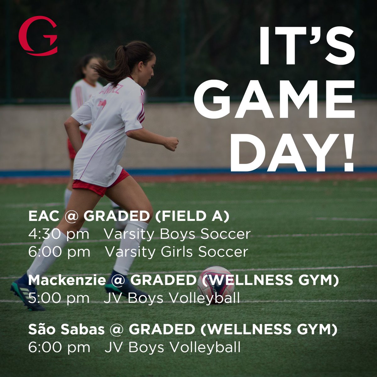 gradedeagles's tweet photo. Varsity Boys Soccer SENIOR NIGHT will start at 4:30 pm. Please come and join us as we celebrate the contributions of all 11 of our seniors. ⚽️🦅👨🎓#gradedcelebrates #eaglespirit #gradedeagles #gradedschool #gradedathletics https://t.co/azeZV9oWRI