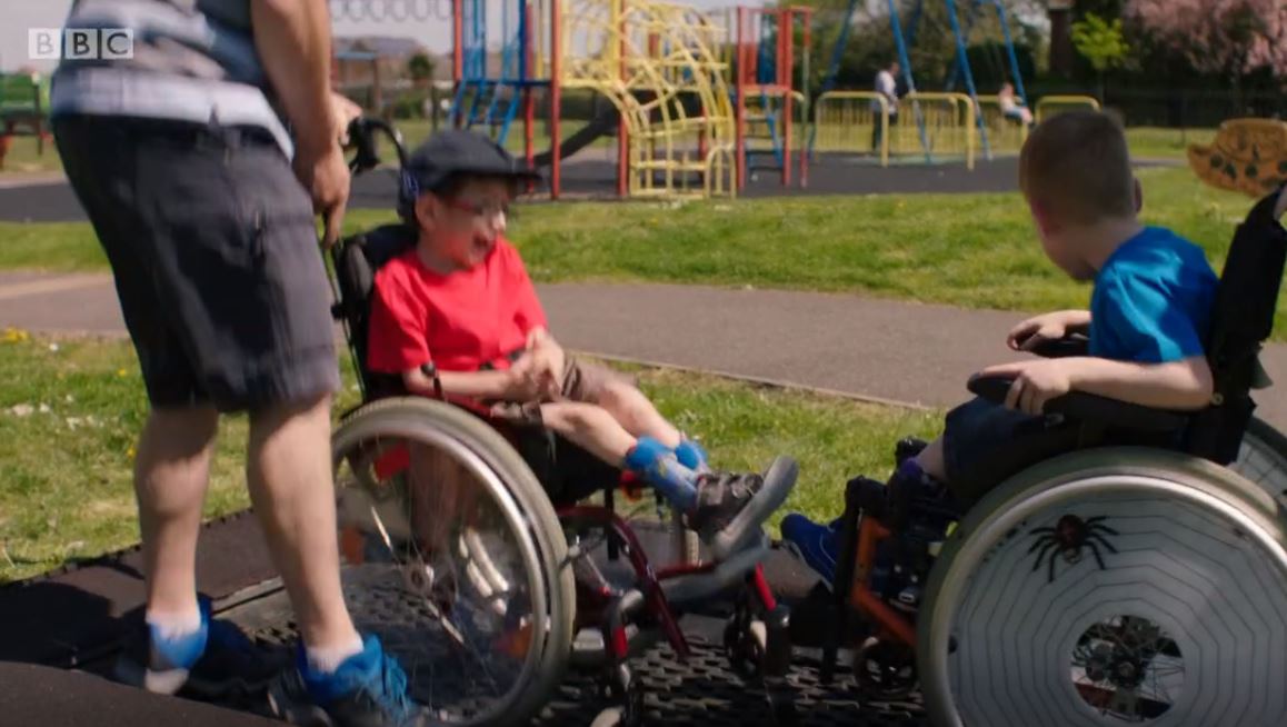 playsafesound's tweet photo. We are delighted to let you know that our Custom Waltzer and Wheelchair Trampoline will be shown on the episode of Teletubbies tomorrow! Tune in at 10.05am on CBeebies @CBeebiesHQ to view the full episode! https://t.co/oOMT4zfH6f #inclusiveplay #accessibleplay #teletubbies https://t.co/HdJSn3jS6E