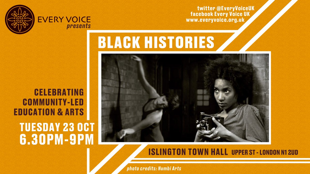 EveryVoiceUK's tweet photo. check out our beautiful event poster and guest updates for our event on October 23rd! we can't wait to welcome Akeim Toussaint Buck and @numbiarts' Kinsi Abdulleh. register for free here: https://t.co/Ghrcq4UBLP https://t.co/QVRZ43swmd