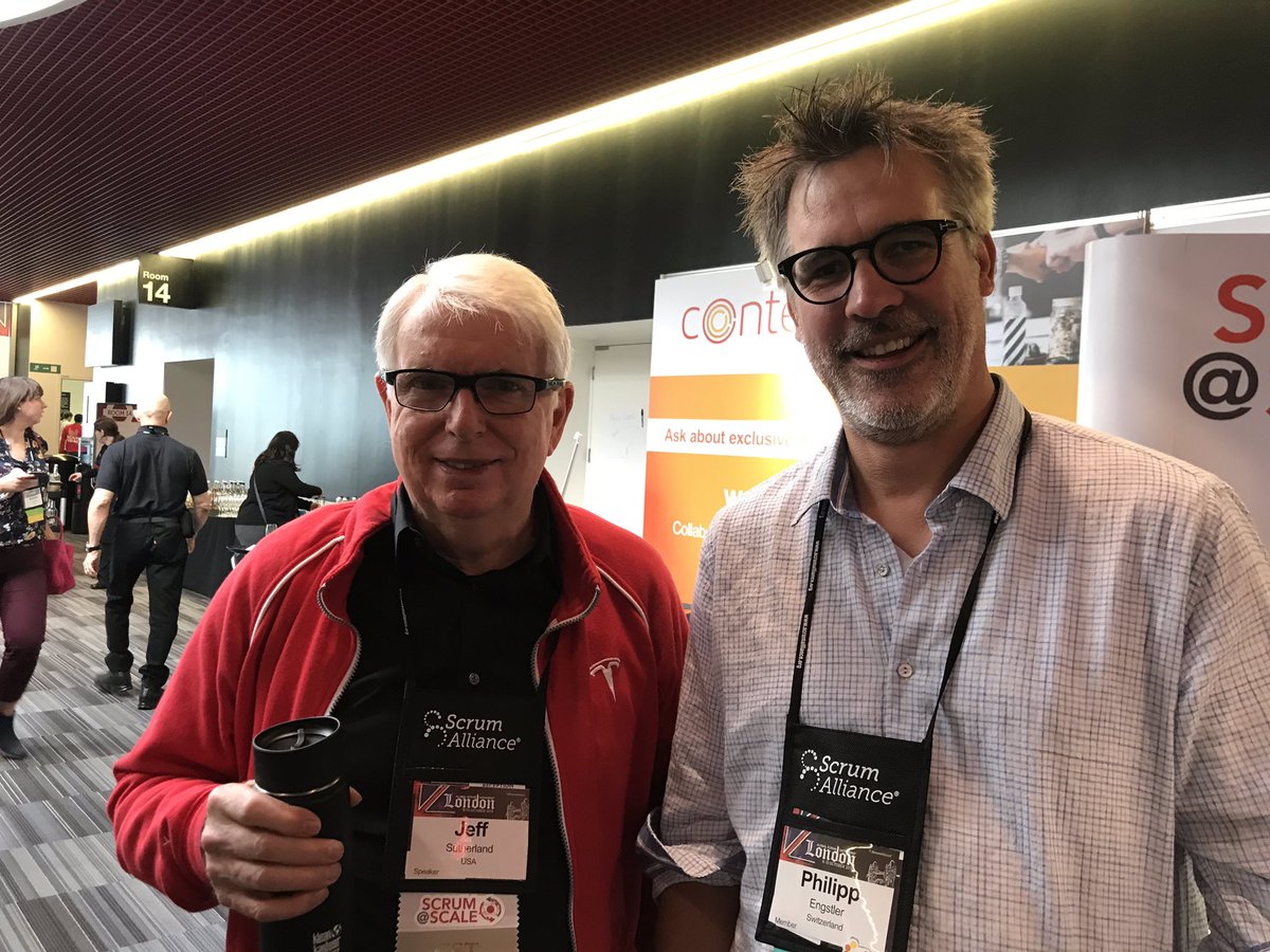 Just met @jeffsutherland #SGLON18 talked about #scrumatscale and the #WAF Davos - Scrum and powder week. flowdays.net/all-courses-ev…