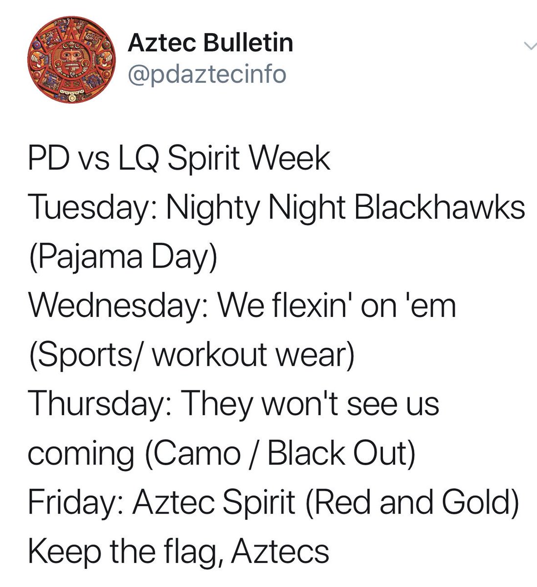 B_Btr_2day_wMrK's tweet photo. Spirit Week! Dress up and get involved! #PDAllin https://t.co/qpUUzmBKcn