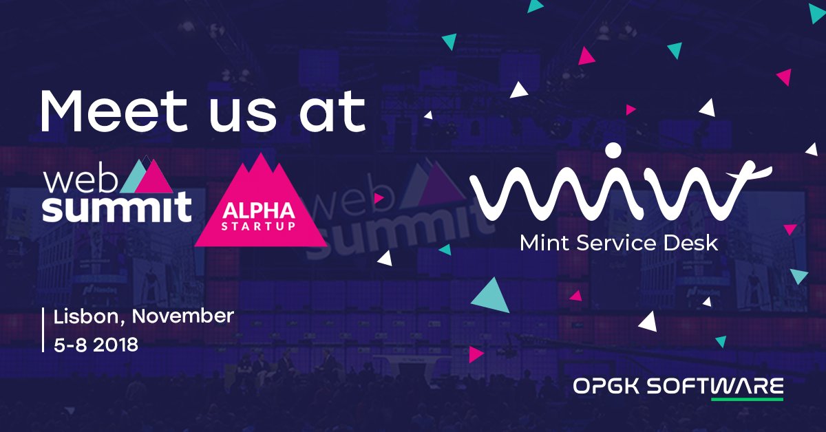 OPGK_Software's tweet photo. The OPGK Software team is delighted to announce that our product - MINT Service Desk has been selected to join Web Summit 2018 Alpha.  
We are very excited about it. 
Let's stay in touch! https://t.co/f0cjqXqNZk
#WebSummit #mintservicedesk https://t.co/cfqJrQTSTw