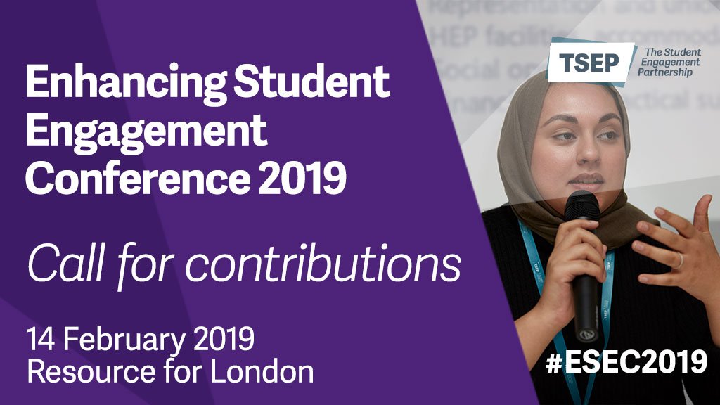 We are now inviting session proposals for our annual Enhancing Student Engagement Conference on 14 February 2019. Showcase your student engagement practice, research and ideas to fellow practitioners tsep.org.uk/esec2019/ Deadline is 1st November #ESEC2019