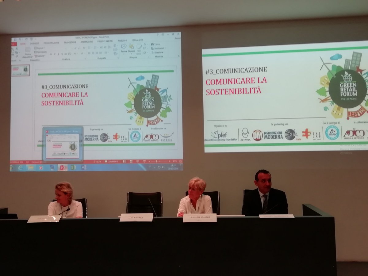 DrumPeace's tweet photo. Comunicare la sostenibilità @GreenRetailForum https://t.co/qVD2pC6WWB