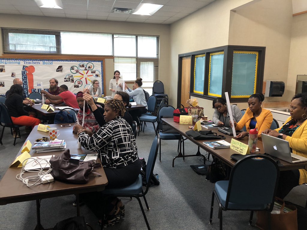 DPS_MS_Math's tweet image. Kicking off a #carnegielearning training with some paper tower construction! DPS middle school math teachers and coaches are ready to get their learn on today! @DPS_MS_Math @DPS_K12C_I @DurhamPublicSch