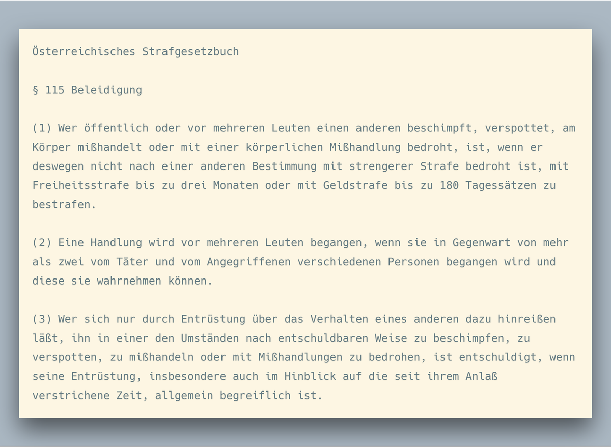 Luca Hammer On Twitter Hintergrund Ist Der Fall Von Sigrid Maurer Soweit Ich Es Verstehe Ist Es In Osterreich Nicht Moglich Gegen Eine Beleidigung Unter Vier Augen Zu Klagen In Deutschland Aber