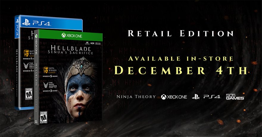 Консольные версии Hellblade выйдут на физических носителях 4 декабря