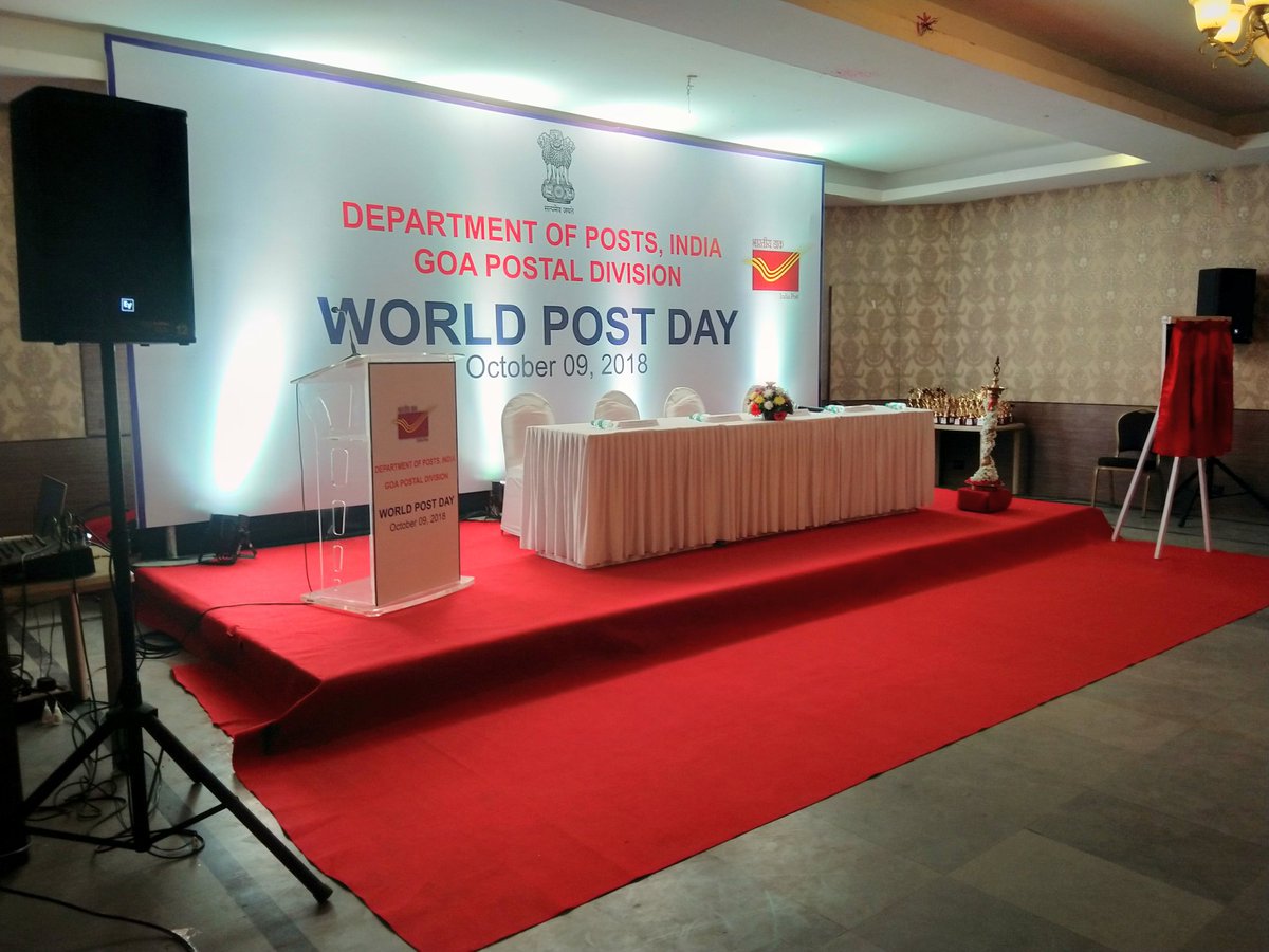 seanadevent's tweet photo. .@podivdop Department of Posts, India - Goa Postal Division celebrates #WorldPostDay at Club Tennis de Gaspar Dias, Miramar, on 9th October 2018. Event Management by @seanadevent ! https://t.co/XyjGADMQM0