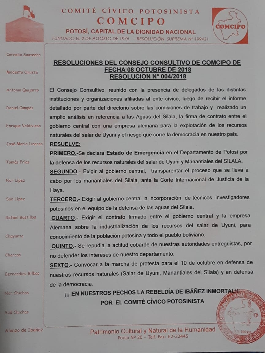 Rosmaly6's tweet photo. #Potosí, Estas son las resoluciones del Concejo Consultivo Potosinista: https://t.co/2OqsioUsdf