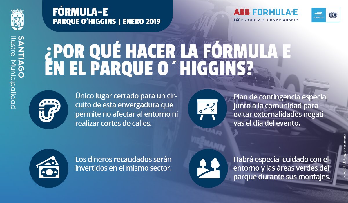 AlessandriFelip's tweet photo. Con información, voluntad y trabajando juntos, se puede compatibilizar un evento de talla mundial con el normal funcionamiento de la ciudad. Por eso, el 2019 la #FormulaE  se realizará dentro del Parque O´Higgins, y dejará importantes beneficios para sus vecinos https://t.co/hhD6Fgxr0I