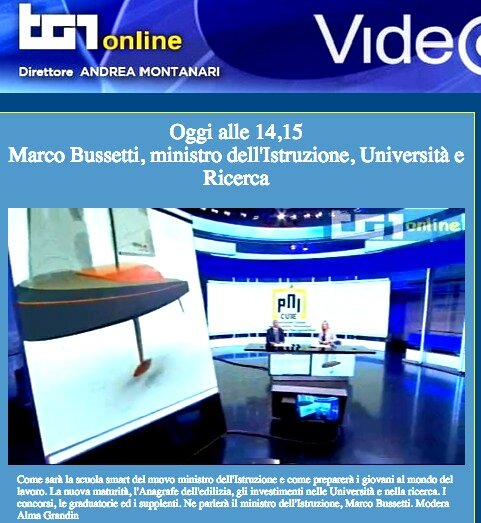 PNICube's tweet photo. #OnAir su @tg1online insieme al Ministro @bussetti_marco. Grazie a @AlmaGrandin per lo spazio dedicato al nostro lavoro per la creazione di #impresa innovativa e #hitech, al #PNI18 (a #Verona il prossimo 29-30/11) e ai vincitori del #PNI17, @OCORE3D. Vi aspettiamo a Verona! https://t.co/fA2cGyj4Uh