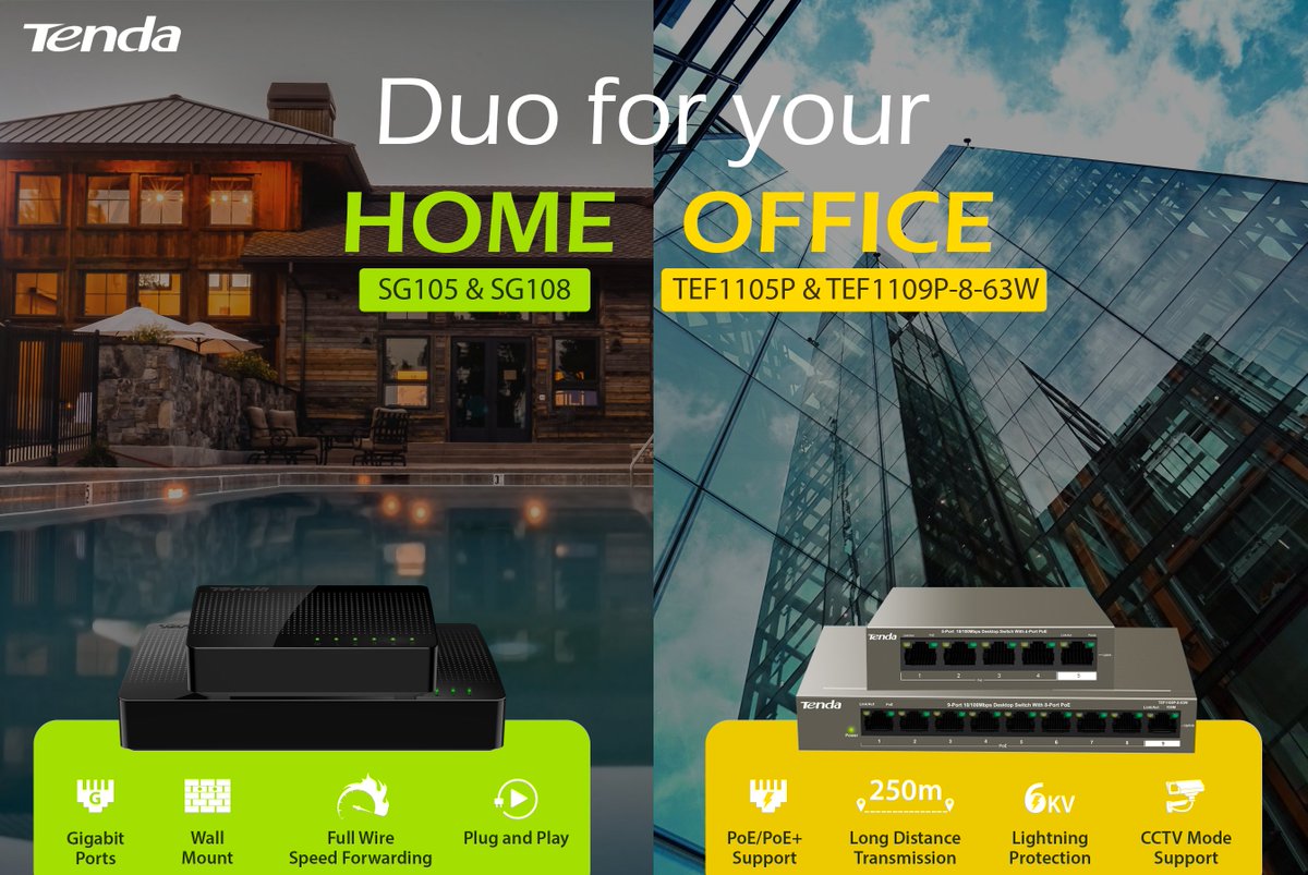 tendaoffcial's tweet photo. Professional quality with Smoother Speed, checkout Best set-up for Home and Small Office.
https://t.co/SDWWpkkPVV
https://t.co/OUQmHXR0r4
#Tenda #WiFi #Switch #5port #8port #Business #Home #Lan #Gigabit https://t.co/yKY7mwrTrm