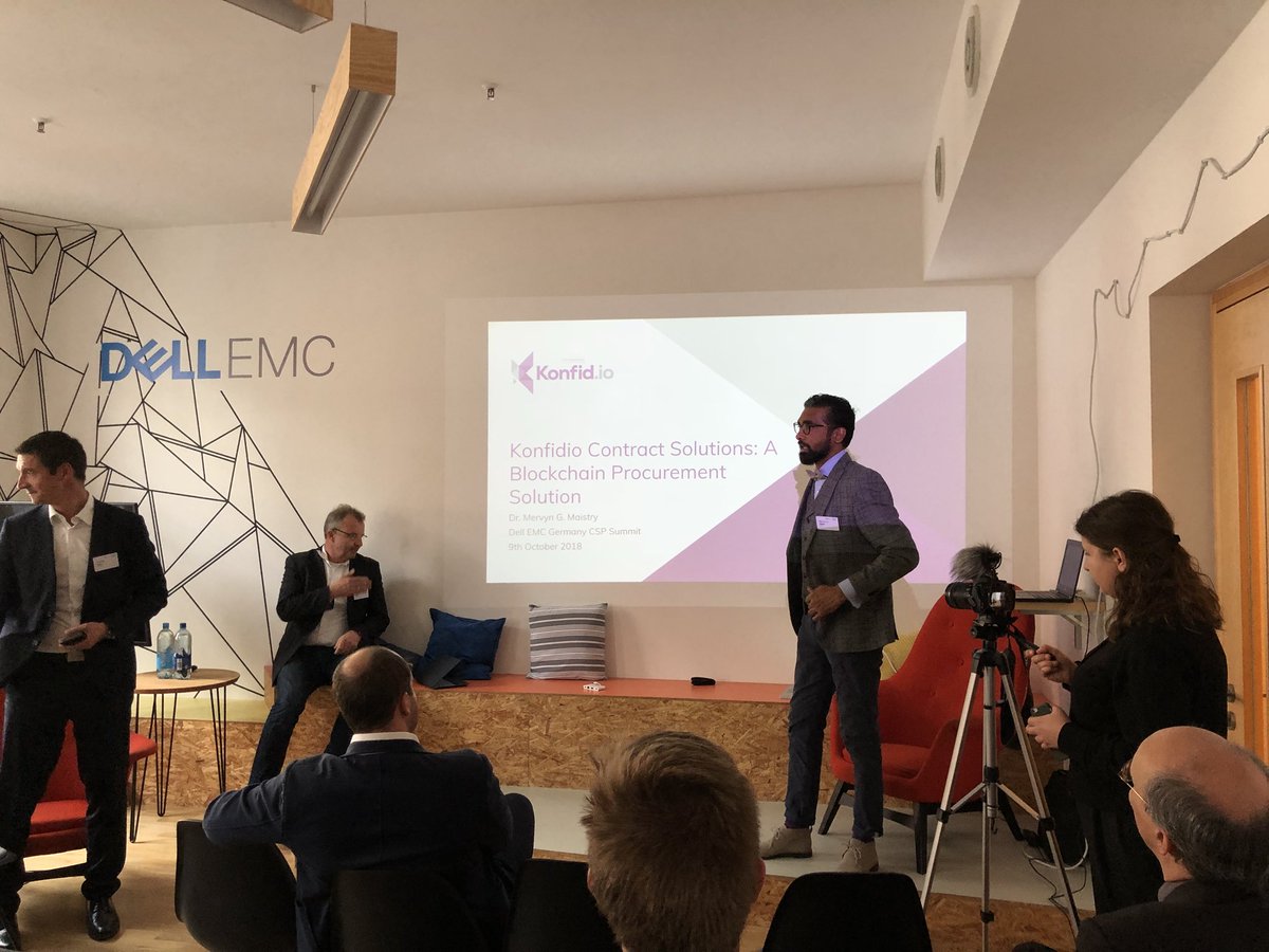 konfidio's tweet photo. We’re here for a Fireside Chat at @DellEMC Germany ESP Summit, discussing #smartcontracts and https://t.co/1t1aox7cCA. Mervyn is joined by host @RomanMohry to discuss how start ups #innovate and why.  @DellEMCPartners @DellChannelEN #blockchain #technology #experimentation https://t.co/9A0wXr4GIl