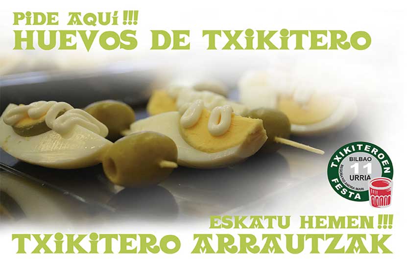 zazpikaleak's tweet photo. ¿Conocéis los huevos de txikitero? Son esos pintxos de huevo duro, aunque preparados de muy diferente manera, que sientan muy bien cuando se sale a tomar algo. En la 55ª Txikiteroen Festa - Fiesta de los Txikiteros:
#CascoViejo #TxikiteroenFesta #Txikitos #Txikiteros https://t.co/Ayas19xxGG