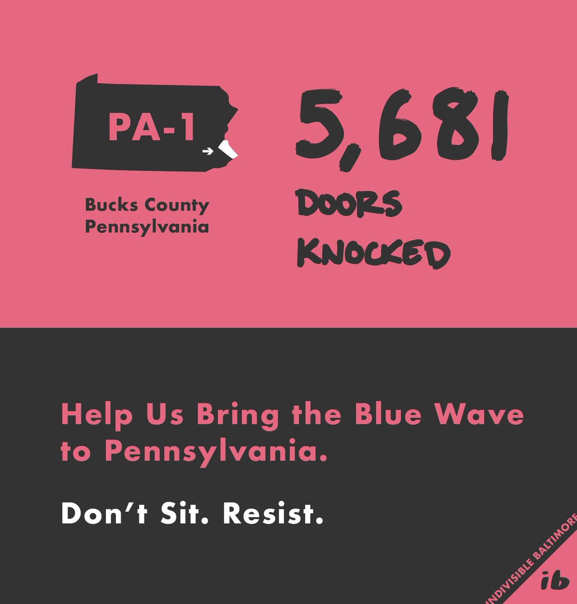 indivisible410's tweet photo. Bucks County PA is the closest swing district to Baltimore. Help turn PA-1 blue by Join our canvassing efforts for Scott Wallace! 

Sign up at https://t.co/hOLI5OqBfZ. Don't Sit. Resist. #BlueWave #DoTheWork https://t.co/eM58phzdg6
