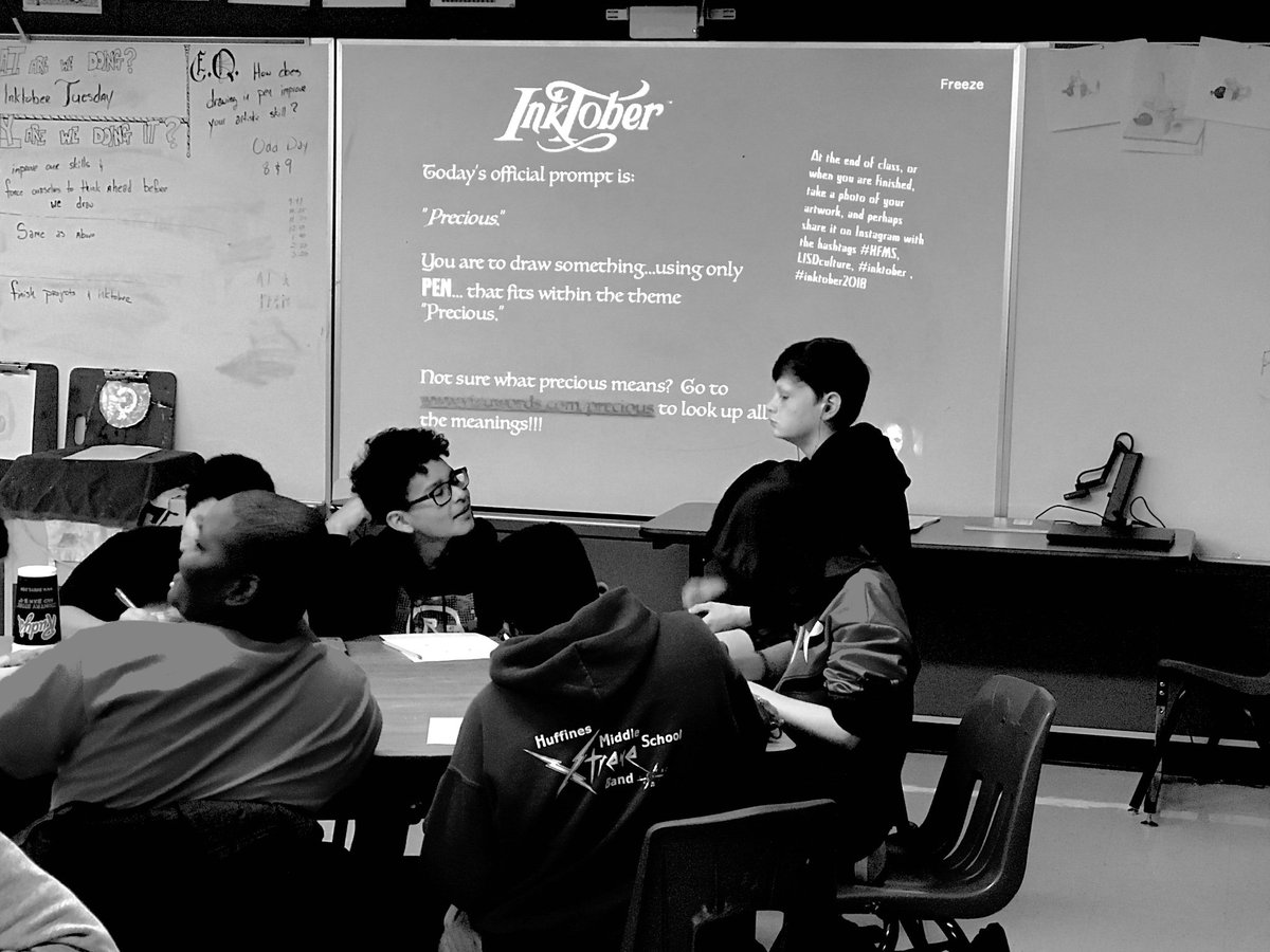 FergusonjJim's tweet photo. 3rd period participating in Inktober Tuesday. #inktober #Inktober2018 #hfms https://t.co/Hw2yvyjeAC
