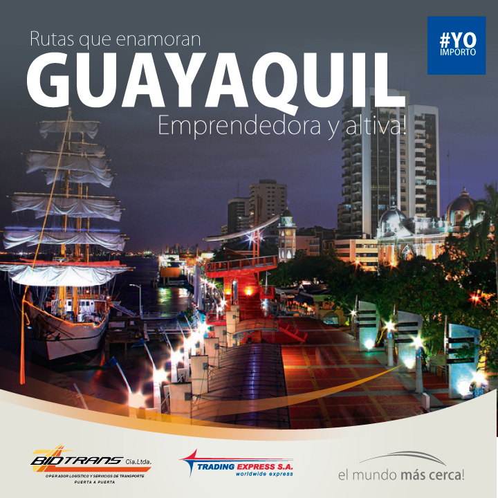 BidtransEcuador's tweet photo. #Guayaquil, ciudad de cara al futuro, indomable y emprendedora. Felicidades en tus fiestas #PerladelPacífico!! ¡Viva Guayaquil de mis amores! #FiestasdeGuayaquil #Bidtrans #TradingExpress 📦📦Fácil Rápido y Confiable! https://t.co/Ap6glkNbdK