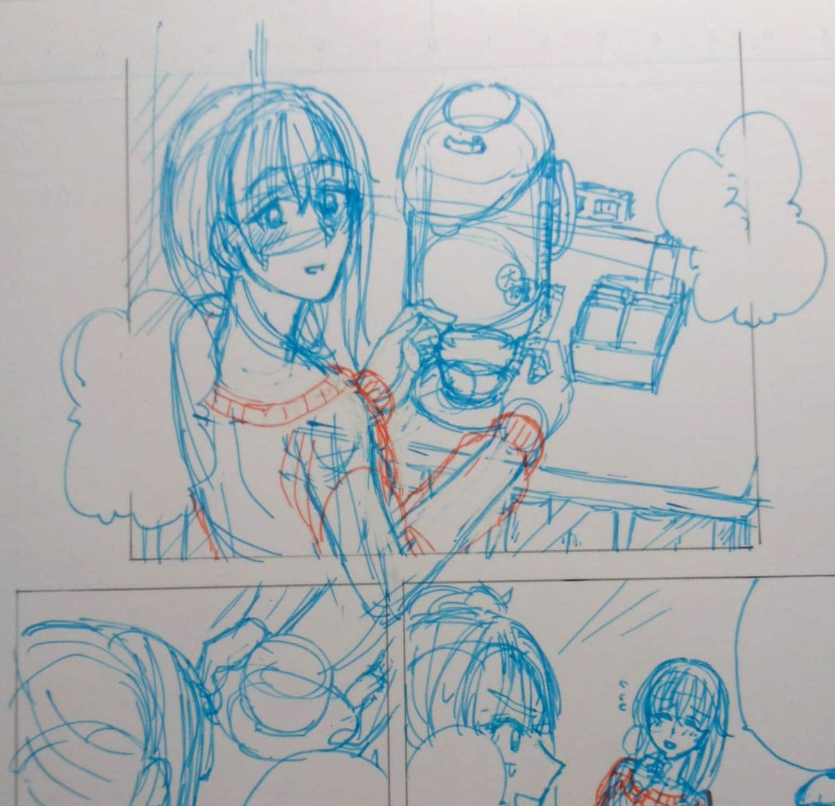 漫画の下書き続きです 