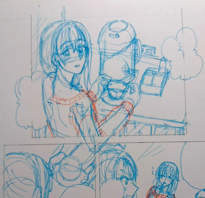 漫画の下書き続きです 