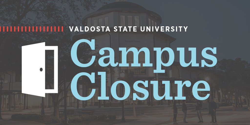 valdostastate's tweet photo. (1/3) All classes have been canceled for Wednesday, October 10 and Thursday, October 11 due to the potential threat of Hurricane Michael.

All other campus activities, offices, and operations will be closed beginning at 8AM on Wednesday and will resume at 8AM on Thursday. https://t.co/GXRZ09mXBW