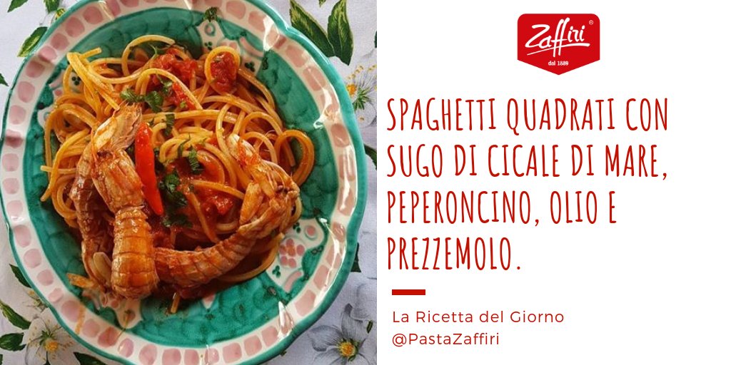 Spaghetti quadrati Zaffiri con sugo di cicale di mare peperoncino olio e prezzemolo.

#ricetta #PastaZaffiri #pasta
