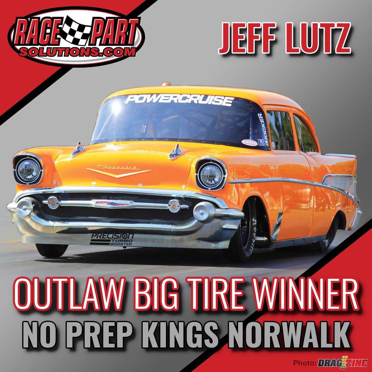 RacePartSolutns's tweet image. Congratulations to @LutzRaceCars on his @StreetOutlaws #NoPrepKings Outlaw Big Tire win! #RacePartSolutions