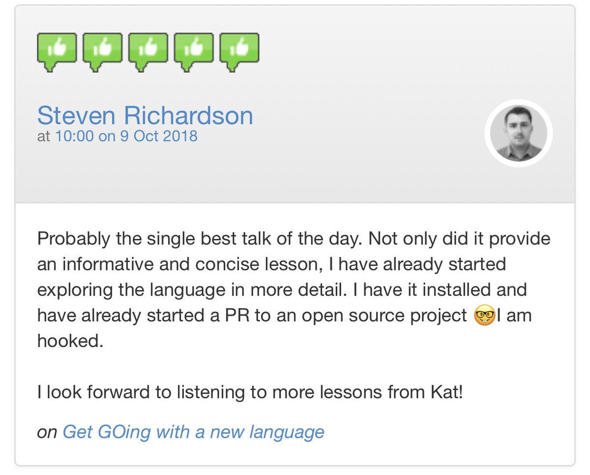 alanr194's tweet image. Knowing that the talk we selected by @kasiazien has already inspired @mage_gizmo to start contributing to an open source Go project is awesome. We should all be stepping out of our comfort zone and trying new things especially if it helps further open source projects. #scotphp18