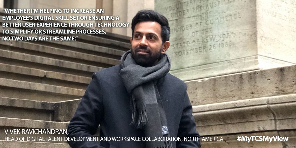 tcs_na's tweet photo. Vivek Ravichandran, Head of Digital Talent Development and Workspace Collaboration for North America, is motivated by technology and its ability to persuade, transform, enable, &amp; make lives easier. #MyTCSMyView https://t.co/nUHbQfL7Jg