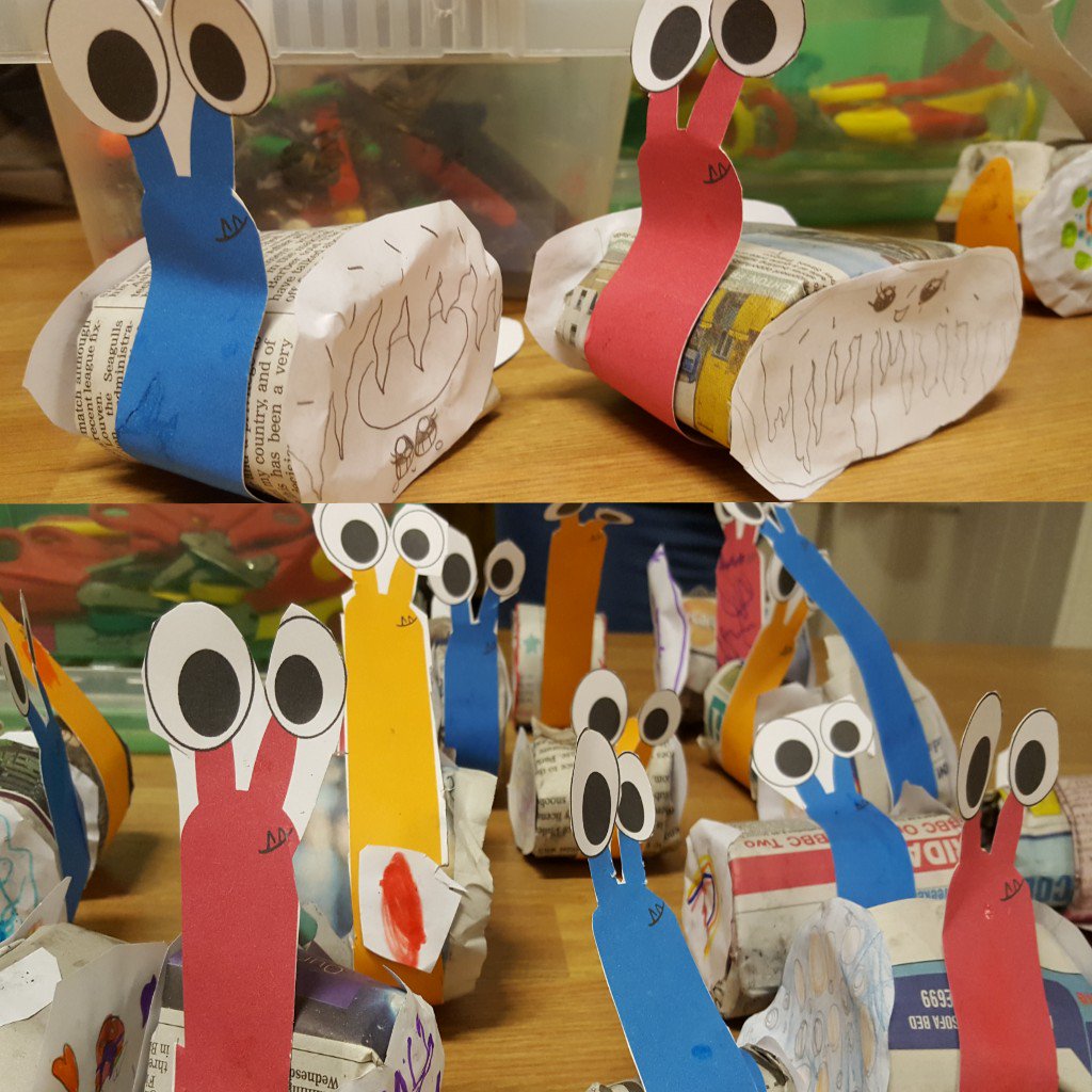 SeahavenDivisn's tweet photo. #Newhaven #Brownies started the Snail Space badge last night! Colourful newspaper snails and clay candle holders 🐌 Hope the @snailspacebh snails are ready for us to visit them on Saturday! We'll meet as many as we can, including @GuidingSussexE Snail Bluebell! #bemoresnail 🐌🐌 https://t.co/ik0HmTZe8w