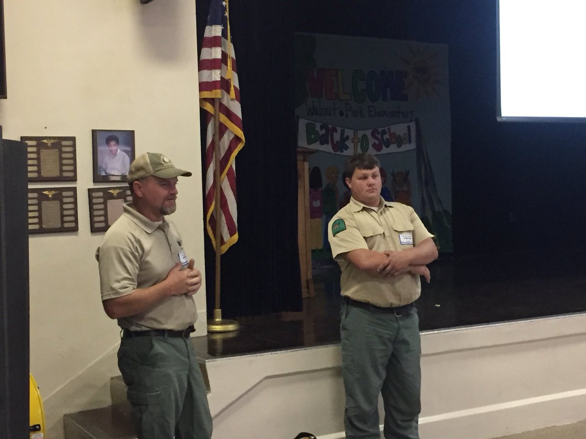 WPES Welcomes the ALABAMA FORRESTRY COMMISSION today! Here comes SMOKEY! ❤️❤️❤️ Thank you for teaching us today about fire safety! <a href="/wpeslib/">Walnut Park Library</a> <a href="/gcstitans/">Gadsden City Schools</a>