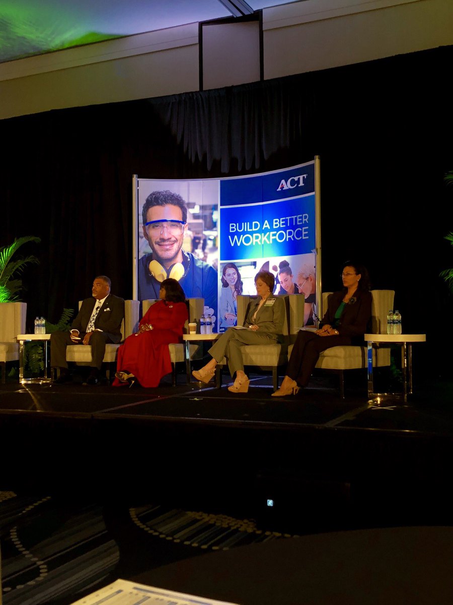 jtonydavis's tweet image. The morning is off to a great start with a strong panel featuring three great #Louisiana #laed voices: @DrLSV, Dr. Taylor w Orchard Foundation, and @KimHunterReed w @LA_Regents ! Glad to have these ladies leading discussion for national audience. #ACTworkforce @ACT