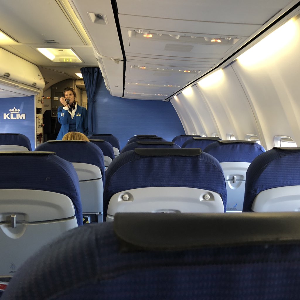 ebouma's tweet photo. @KLM as you can see you have only 1 BC passenger and also only one row economy comfort. The flight is far from full but the cabin crew is not allowed to add one row to economy comfort so that we don’t have to sit with three passengers on one row. Bad customer experience! https://t.co/ZO1nvWF8Re