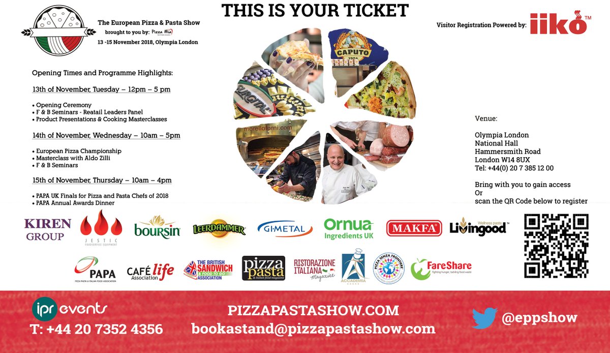 Only a month to go! Registration is open and we are ready! Europe's Only trade show dedicated to the Pizza &amp; Pasta Market. 13-15th November @olympia_london  Register to visit bit.ly/2t4f3N8