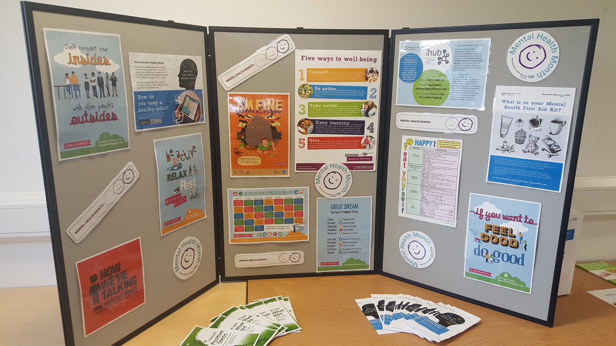 SarahTaylorRobi's tweet photo. Droitwich Health Visitors @WorcsHealthCare created a great display in their Child Health Clinic to mark #WorldMentalHealthDay https://t.co/GOCaDBrFxW